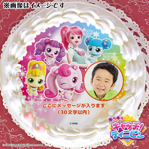 【写真メッセージ入り】プリケーキ（ローミー・ハチュピン・ココピン・ニコピン・マコピン）【特典缶バッジ付き】[キラキラ キャッチ！ティニピン]