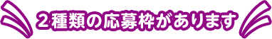 ２種類の応募枠があります